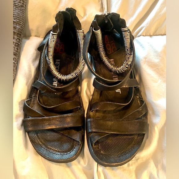 A.S.98 Shoes - Rare AS98 Ryker leather gladiator sandals with metal accents
